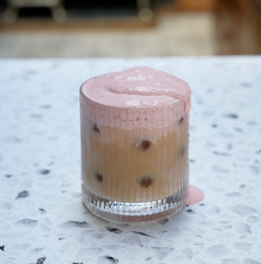 Iced Chocolate Lapsang with Raspberry Cold Foam